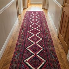 Beautiful Persian Hamadan Hand Knotted Runner Rug Carpet