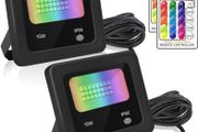15W RGB LED Floodlight,IP66 Waterproof Outdoor Color Changing LED Security Light with Remote Control 16 Colors 4 Models Wall Washer Light with 3m Power Cord for Garden,Garage[Energy Class A++]