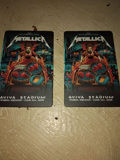 Metallica Dublin night 2 event cards