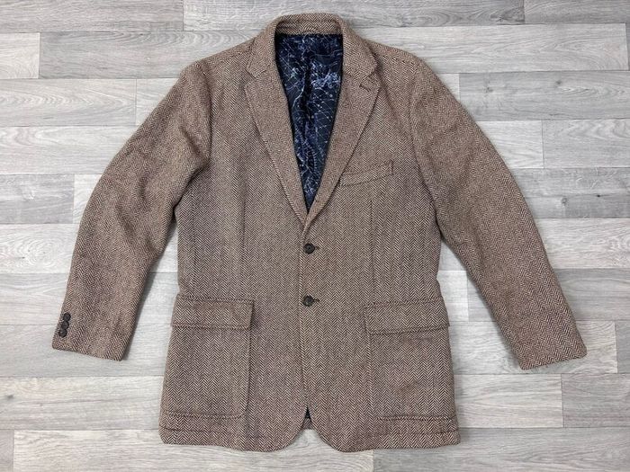 Vinegar Vines Wool Blend Herringbone Blazer Jacket Mens Medium
