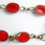 Vintage Glass Millefiori Red Italian Link Bracelet length 8" Image 6