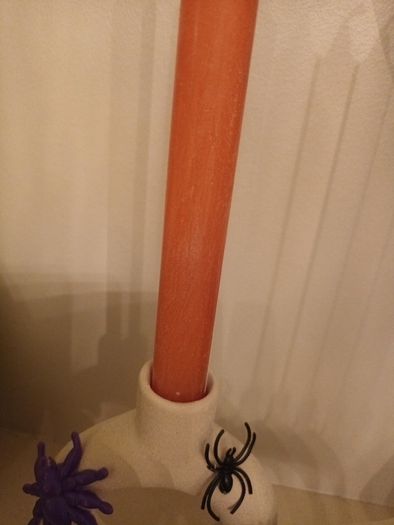 Halloween candsticks and candles x 2
