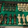 A stunning box of wooden chess pieces and board Image 4