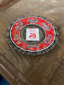 Coca Cola Glass 75 Anniversary ashtray New