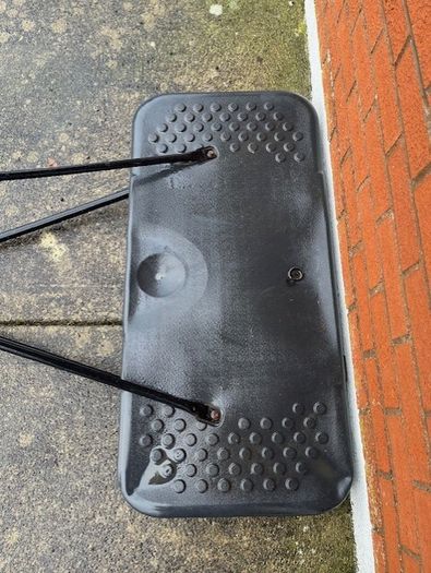 Portable Basketball Stand- Adjustable. stored in garage when not in use. In Very Good Condition.