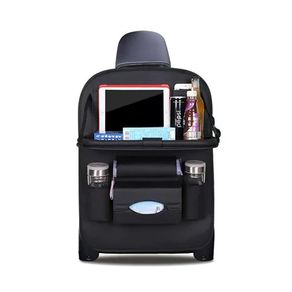 1x Car Back Seat Organizer Storage Bag with Foldable Table Tray Tablet Holder Tissue Box Auto Back Seat Bag Protector Accessories