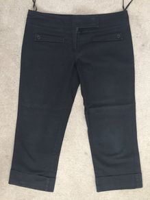 Ladies Black Half Length Shorts/Trousers: Size 8