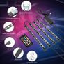 Car LED Strip Light, Interior Car Lights 2-Line Design Waterproof 4pcs APP Control Lighting Kit, Under Dash RGB Car Lighting with Car Charger Image 3