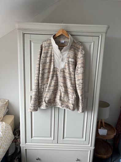 Columbia Men's Beige Pattern Fleece Jacket Size XL