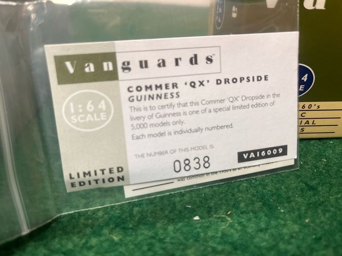 vanguards; limited edition Guinness Truck 1:64 scale
