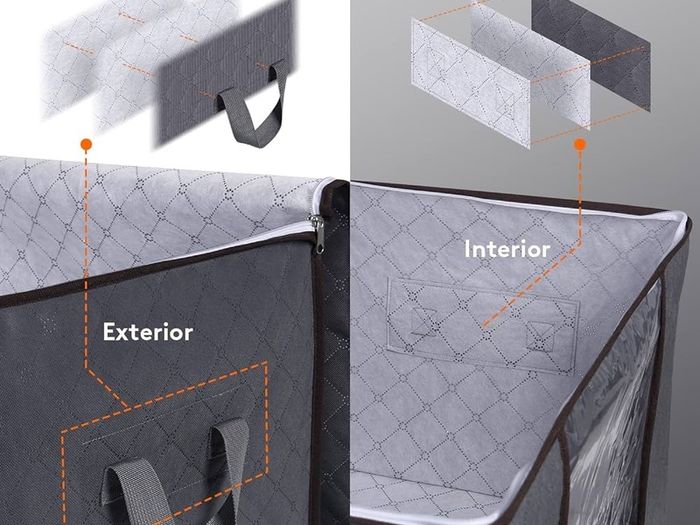 NEW SALE | 3 Pack 90L Clothes Storage Bags Large Storage Box with Lid Packing Boxes for Moving House with Reinforced Handle Thick Fabric Clear Window for Clothes Duvet Blankets Bedding, Grey