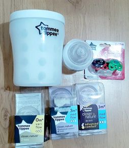 Brand New Tommee Tippee Bottles + Travel Sterilizer + Soothers etc