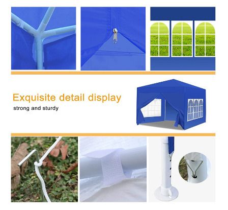 Waterproof Gazebo with Sides 3m x 3m, White Garden Gazebo Marquee Tent Event