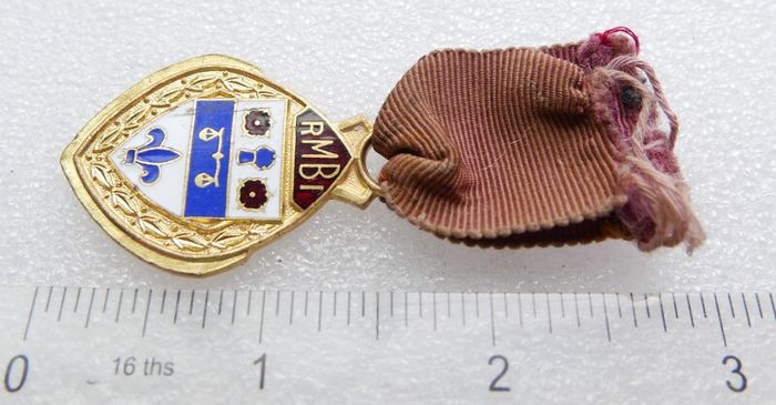 Vintage 1957 Royal Masonic R.M.B.I. Steward Enameled Medal / Badge