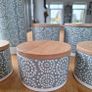 Kirkton House Grey with White Embossed Pattern Ceramic Storage Jars Image 3