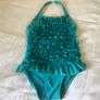 Stunning retro inspired flowery turquoise swimsuit Marks and Spencers 5 6 Image 5