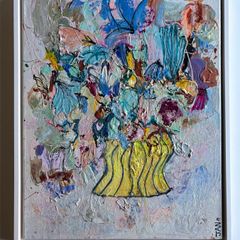 Original Painting Irish Abstract Floral Original Floral Painting Original Art contemporary Irish art