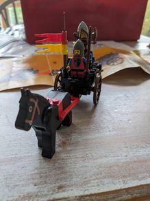 vintage Lego set 6022 1984 knights with horse and cart