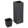 Garden Raised Beds 3 pcs Poly Rattan Black Image 2