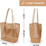 FREE SHIPPING Mesh Tote Bag,23L Beach Bag Extra Large Tote Bags for Women with Zip Pocket Shoulder Bag Summer Beach Bags Reusable Shopping Bag for Picnic Holiday Travel Grocery Image 2