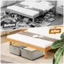 63L Under Bed Storage on Wheels, 2 Pack Rolling Underbed Storage Bins, Grey Under Bed Storage Box with Lid & Label, Underbed Storage Boxes for Clothes, Shoes, Blankets, Toys Image 7