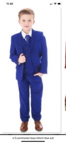 Communion 3 piece suit - age 10 - Blue