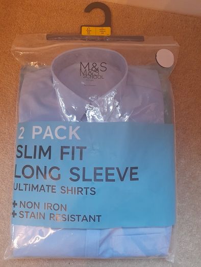 Marks and Spencer Boys 2 pack slim fit school ultimate shirts BNWT 6-7 years T