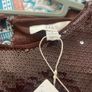 M&S Chocolate Brown Sequin Short Sleeve Top   Size UK 14 Image 5