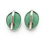 Vintage Sterling Silver Green Onyx Clip On Earings Image 3