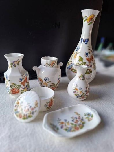 Vintage Aynsley Cottage Garden Fine Bone China Collection 6 Pieces