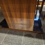 Large designer contemporary dining table and 6 large leather chairs with 2 smaller leather chairs Image 4