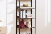 5-Tier Tall Industrial Bookshelf, Rustic Display Vintage Storage Bookcase with Open Shelves, Freestanding
