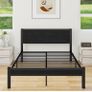 Double Bed Frame with Wooden Storage Shelf Headboard Image 4