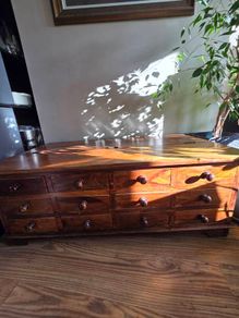 Large solid hardwood coffee table.