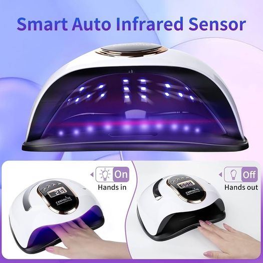 Lamp 168W Faster Gel Nail Lamp Professional Nail Dryer with Automatic Sensor /4 Timer Settings/LCD Display for Gel Nails Polish Starter Nail Art Tools for Home Salon