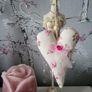 Hanging Heart Decoration. Handmade shabby chic decor. Perfect gift for teacher. Image 6