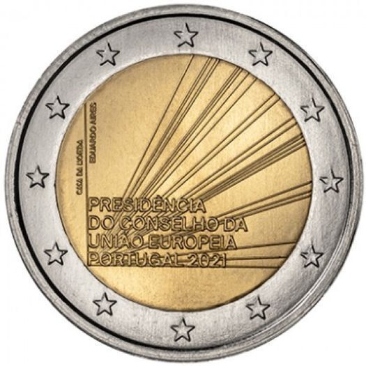 Portugal 2 Euro Commemorative Coin 2021 - Presidency of the Council of the European Union. Uncirculated.