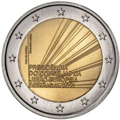 Portugal 2 Euro Commemorative Coin 2021 - Presidency of the Council of the European Union. Uncirculated.