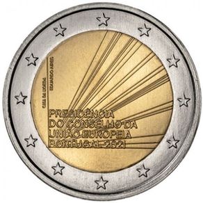 Portugal 2 Euro Commemorative Coin 2021 - Presidency of the Council of the European Union. Uncirculated.