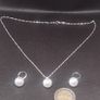 925 Sterling Silver White Pearl Pendant and Earring Set  12 Free Postage Image 2