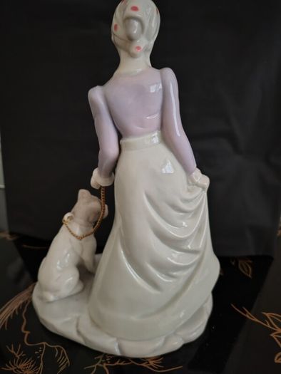 Vintage Figurine of Girl Walking Dog