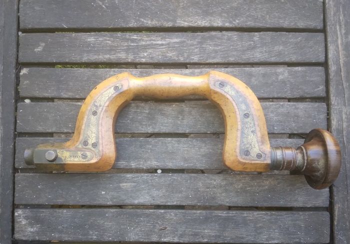Antique Beech And Brass Brace