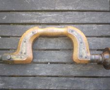 Antique Beech And Brass Brace