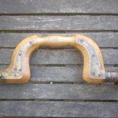 Antique Beech And Brass Brace