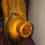 Large Hand Carved Wooden Tree Trunk Lamp - Working Image 8