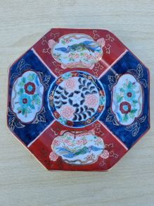 Traditional Japanese Imari-style ceramic plate
