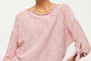 MINT VELVET Stripe Tie Cuff Batwing Tee Top Size 10!