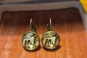 Vintage cats with umbrellas earrings