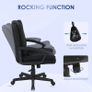 Linen-Look Padded Office Chair - Black Image 5