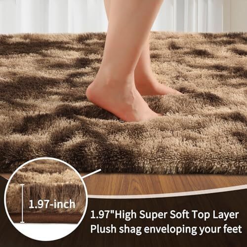Sour Lemon Rugs Living Room 200x300cm, Coffee Area Rugs for Bedroom, Washable Anti Slip Extra Large Shaggy Soft Rug Fluffy Modern Floor Carpets Mat Beside Carpet for Kids Living Room